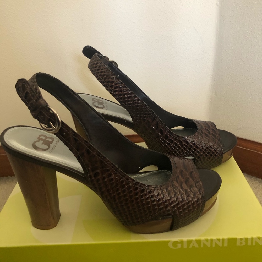 Brown Snakeskin Heels